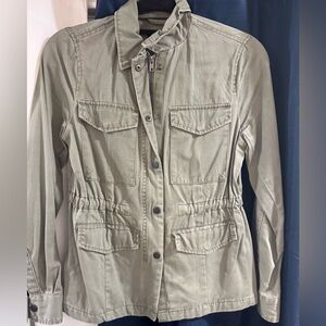 a.n.a Olive Green Utility Jacket with Drawstring Waist